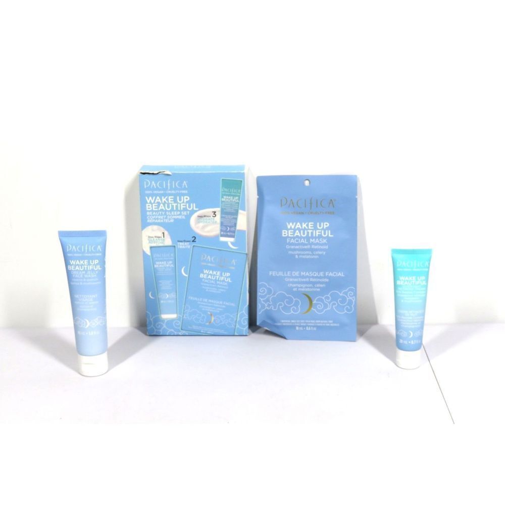 Pacifica Wake Up Beautiful Beauty Sleep Set 3 Pc Set Anti Aging NIB